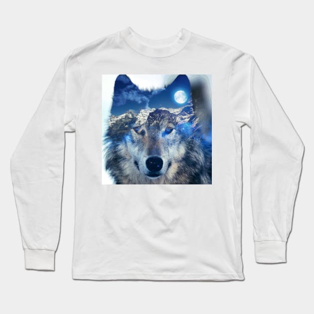 Mountain Wolf Long Sleeve T-Shirt by theofficialdb